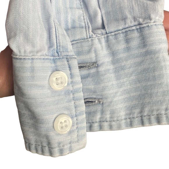 Rails daphne raw hem stripe button down shirt blue size small - Picture 4 of 12